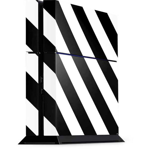 Black and White Geometric Stripes PlayStation PS4 Skins